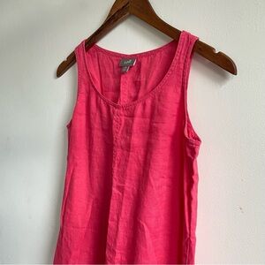J. Jill Linen Dress, 100% Linen Dress, Linen Slip Dress, Pink Linen Dress